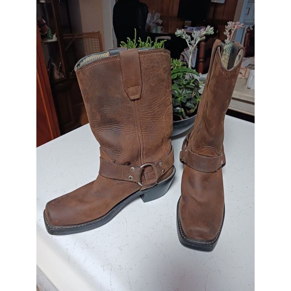 Durango RD594 Crossroads Brown Leather Harness Moto Biker Boots Womens Size 6M